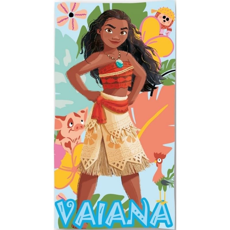 anemone Serviette de Plage Microfibre Vaiana Disney 70x140 cm – Séchage Rapide 250 GSM –...
