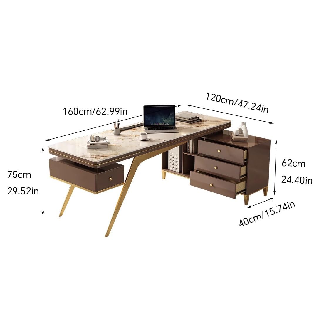 Schreibtische fürs Homeoffice Schreibtisch Home Study Rock Board Computertisch mit Seitenschrank Moderner Chefschreibtisch Schreibtische fürs Homeoffice(160cm)