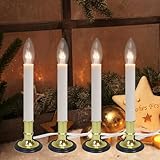 CHYParty 4Pack Electric Window Candles with Timer, 9 Inch Plug-in Flameless Candles, Warm White Christmas Lights for Home Holiday Decor