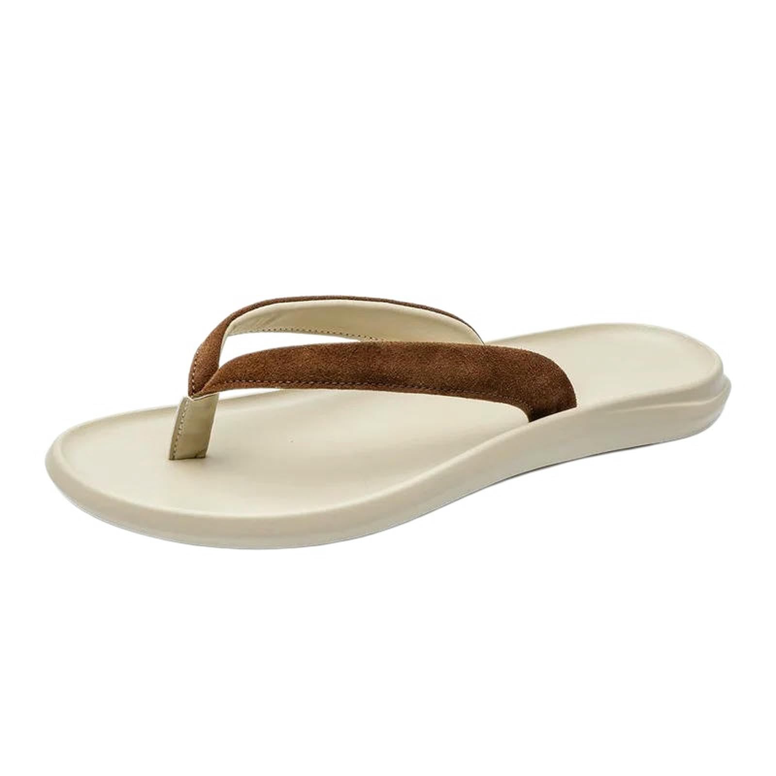 Infradito Uomo da Estivi Sandali Spiaggia Pantofole Esterno Traspiranti Sfuse per Casual Passeggio-marrone-38