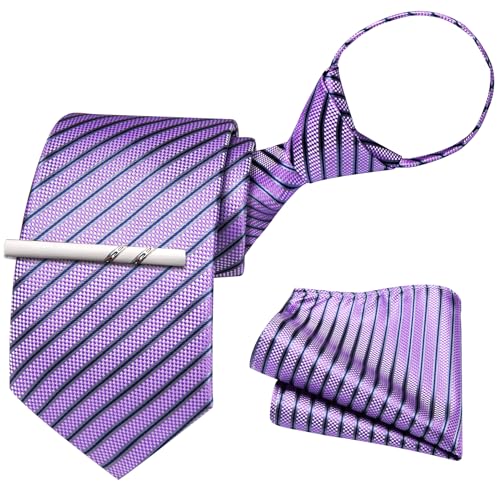 Image of Barry.Wang Boys Ties School Pre-Tied Kids Necktie Handkerchief Clip Set Uniforms Child Ties for 8-14 Years Wedding Party