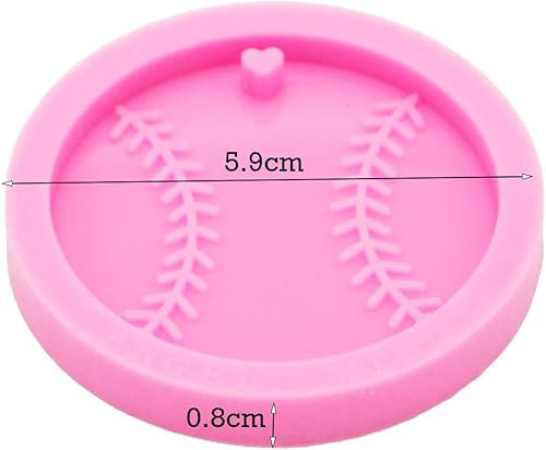 Miniatura 6 de Molde de silicona de béisbol súper brillante, moldes de resina para llavero, moldes de resina de silicona, moldes de epoxi con forma de bola redonda