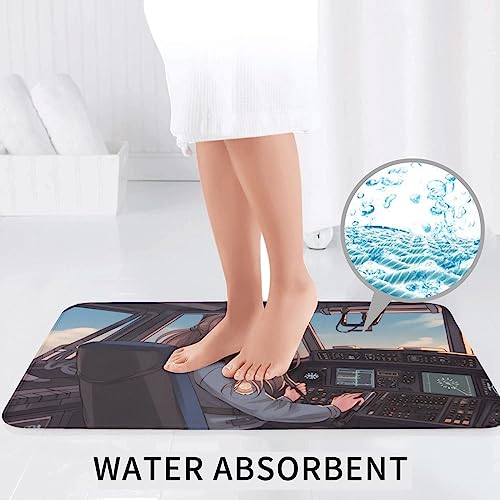 Tapis de bain contour en forme de U avec housse pour abattant de WC avion - 7