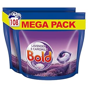 Bold All-in-1 PODS Washing Liquid Laundry Detergent Tablets / Capsules, 108 Washes (54 x 2), Lavender and Camomile Scent…