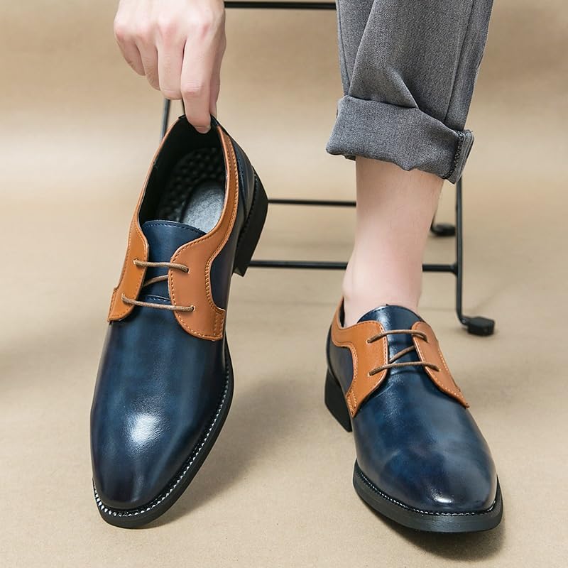 Two Tone Oxford Dress Shoes for Men Lace Up Comfort Orthopedic Waterproof Leather Breathable Casual Business Anti-Slip Dress2