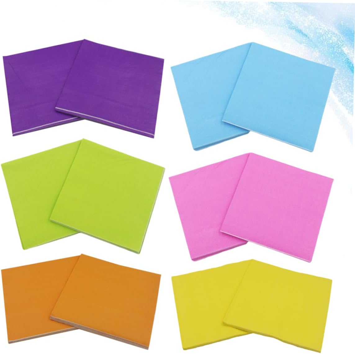 6packs Solid Napkins Paper Towels for Parties Gatherings Home Orange Pastel Sky Each