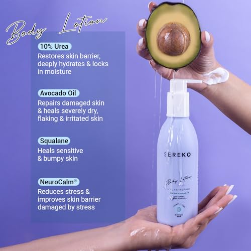 Image of Sereko 48H Body Wash and Lotion Combo | Urea Treatment for Strawberry Legs, Detan, Rough Bumpy Skin