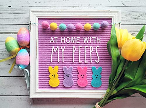 Lilac Felt Letter Board With Rustic White Wood Farmhouse Vintage Frame And Stand By Felt Creative Home Goods 10X10 Inch Antique Changeable Message Board 350 White Alphabet Letters, Numbers, Emojis #TOP6