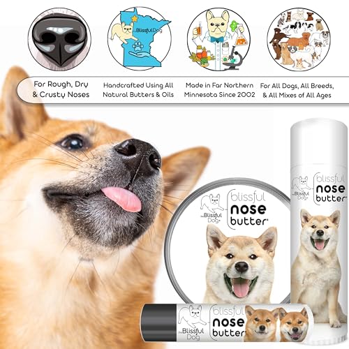 Image of The Blissful Dog Shiba Inu Nose Butter for Dry, Cracked Skin, Lick-Safe Dog Nose Balm with Moisturizing Shea Butter, Almond, Olive, and Essential Oils, Pet Supplies, Uncented, 0.50 oz.