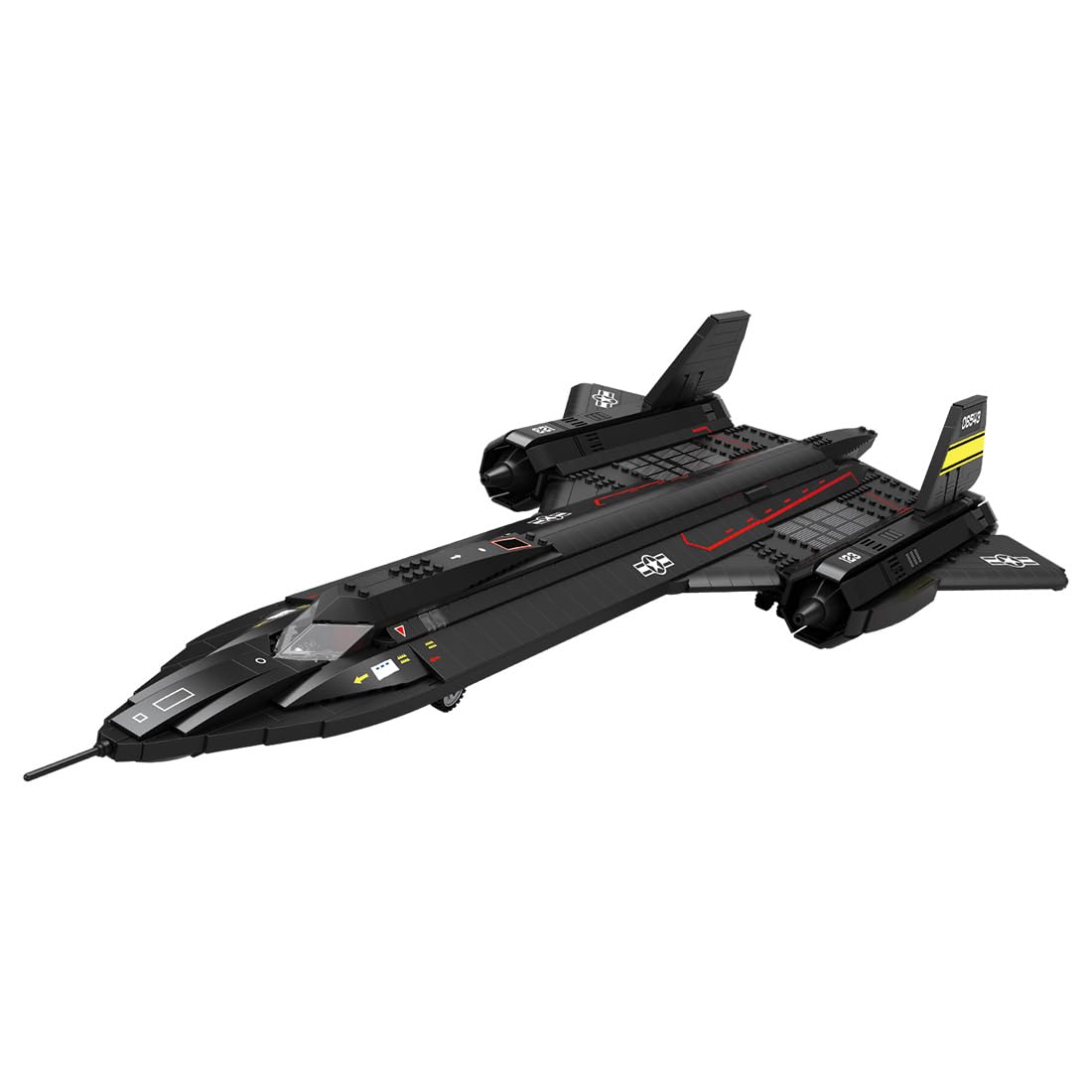 SR71 Kampfjet Bausteine Set, 1775 Stück Blackbird Klemmbausteine Militär Flugzeug, Kampfflugzeug Modellbausatz für Erwachsene