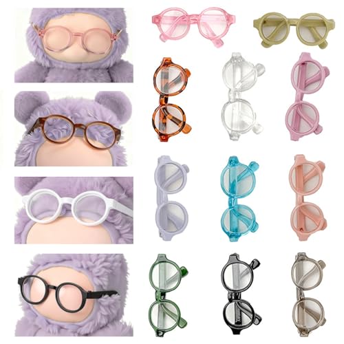 11 Pcs Doll Glasses 11 Colors Plastic Eyeglasses Accessories for Dolls of 4.13 Inch Figure