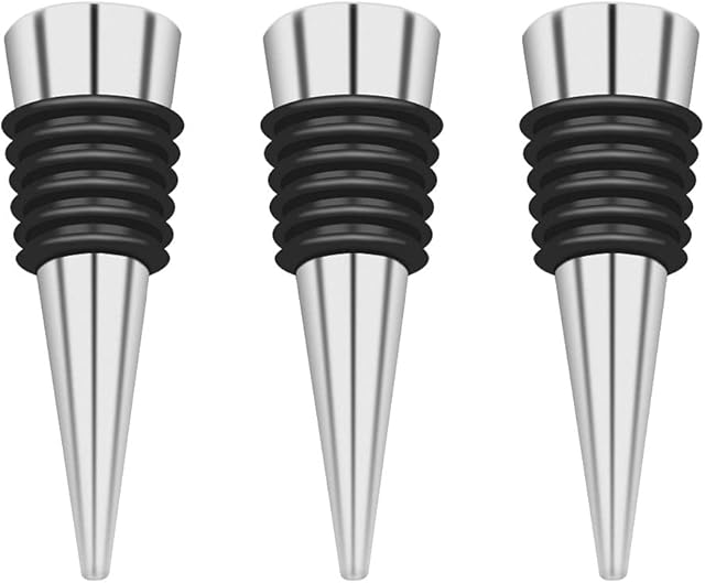 kuou 3 PCS Bottle Stopper, Bottle Saver Beer Saver Sealer Wine Stoppers Wine Corks for Wine Champagne Beer Collection(Flat)