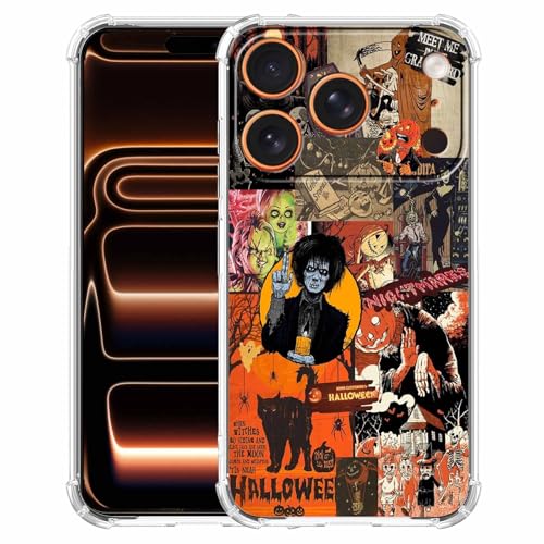 Coque iPhone 17 Pro citrouille d'Halloween en TPU souple protecteur
