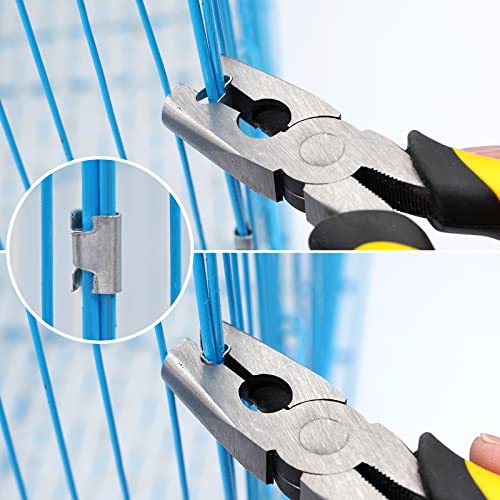 MUYIRTED Drahtkäfig-Schnallen-Clips und Zangen-Set, 300 Stück Clips, Metallschnallen-Clip für Haustier Katze Hund Kaninchen Käfig und Rinder Schaf Zaun Drahtgeflecht