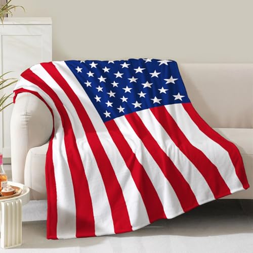 Patriotische Decke mit amerikanischer Flagge, Geschenke für Männer, Jungen, Vater, Frauen, Ehemann, US-Militär, Veteranen, Geburtstag, Weihnachten, Valentinstag, Dekoration, Couch, Sofa, Kinder