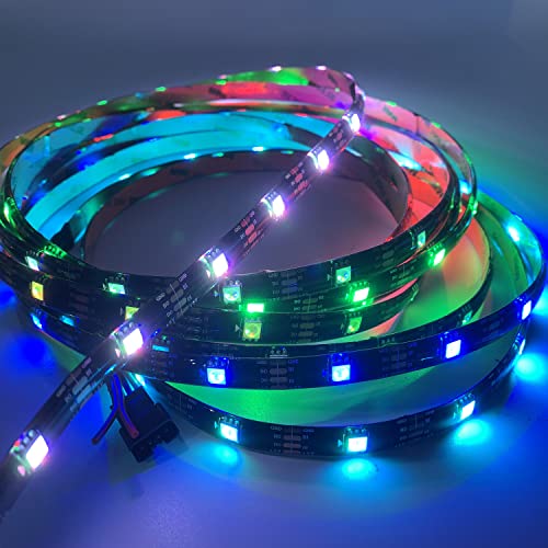 Image of DC 5V WS2813 Led Strip Light Dual Signal Individually Addressable 5m 30 LEDs WS2812B Updated Black White PCB (Black PCB IP65, 5M 30LED /M)