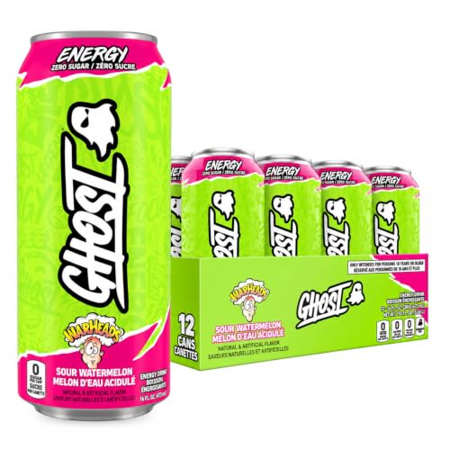 GHOST Energy Drink zéro sucre, 12 canettes 473mL