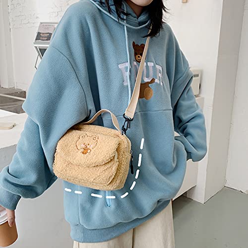 Kawaii Crossbody bag Cute Plush Bear Purse Small Wallet mini Shoulder Bag2