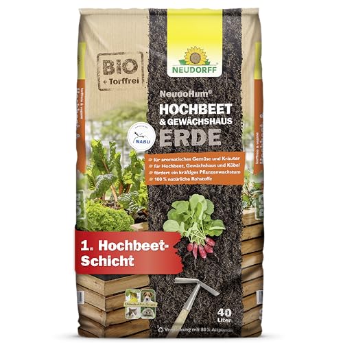 Neudorff NeudoHum Hochbeet & GewächshausErde – Torffreie...