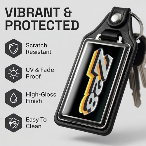 Image of Brotherhood Car Key Chain for Camaro - Classic Models Keychain for Men and Women Gift Key Ring - Orange Yellow - 1978 Z28