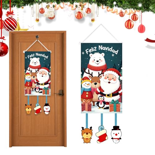 屋外用クリスマスフラッグ | 防水ホリデーバナー,クリスマス ドア ドレープ ホリデー 装? | 寝室用 室内用 屋外用 パーティー用 家用 壁用 窓用 ドア用 庭用 パティオ用 ポーチ用 通路用