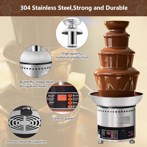 Máquina eléctrica de fondue de chocolate 4 niveles acero miniatura 3