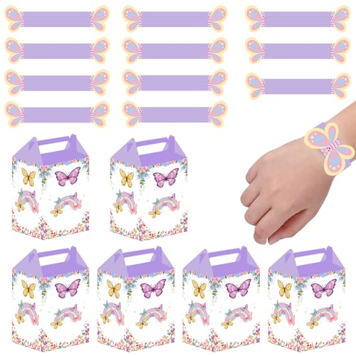 Image of Party Propz Butterfly Decoration Items -18Pcs Butterfly Gift Box, Wrist Band For Kids | Butterfly Theme Birthday Decoration | Butterfly Theme Return Gifts For Kids | Return Gift Bags For Kids Birthday
