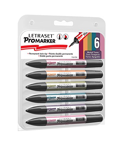 LETRASET Muted Tones Pro Marker, Set of 6