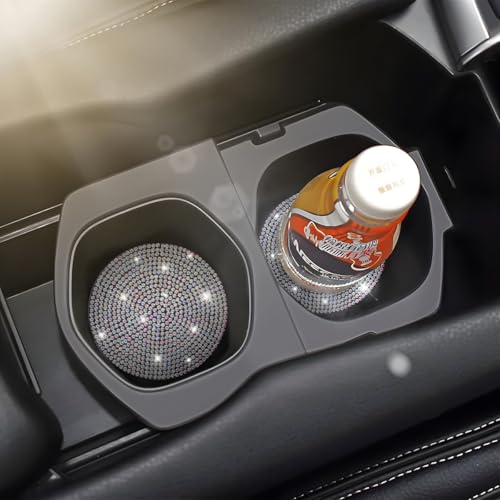 Image of Osilly Bling Car Cup Holder Coaster, Crystal Rhinestone Anti-Slip Insert Coasters, Universal 2.75 Inch Fashion Automotive Cup Mat, Car Interior Accessories Decor Gifts for Women (Multicolor, 4PCS)