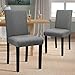 Furniwell Dining Chairs Upholstered Parson Urban Style Kitchen Living Room Side Padded Chair with Solid Wood Legs Set of 4 (Fabric, Grey)