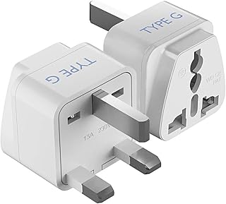 Ceptics Type G UK Adapter for Indian Pins, India to Hong Kong, UAE, Dubai Travel - Perfect for Laptop, Camera, Charger - C Price In India