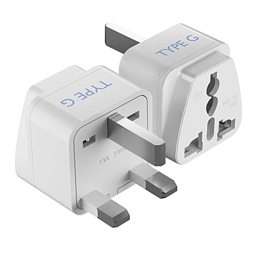 Ceptics Type G UK Adapter for Indian Pins, India to Hong Kong, UAE, Dubai Travel - Perfect for Laptop, Camera, Charger - C