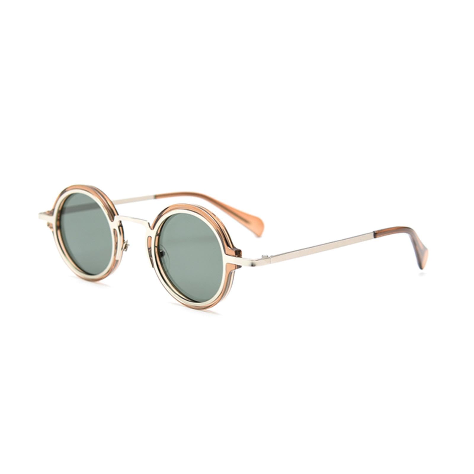 Okulary przeciwsłoneczne z polaryzacją Retro damskie Punk Style Metalowe okulary przeciwsłoneczne Vintage męskie zielone Uv400