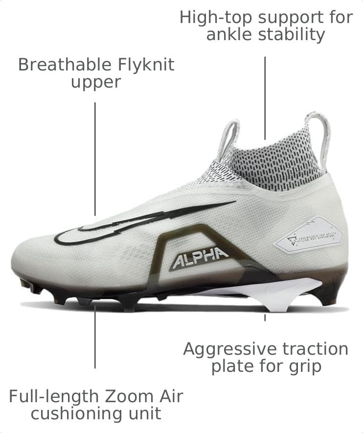 Image of Nike Alpha Menace Elite 3 White /Particle Grey /Opti Yellow /Black Mens Football Cleat.