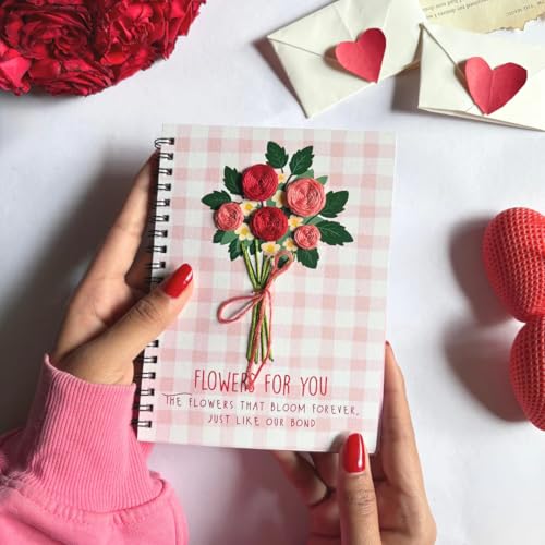 Image of KNOT YOUR TYPE The Book of Love DIY Embroidery Kit for Beginners | Hand Embroidery Starter Kit with Complete Stitching Tools | Handmade Creative Art & Craft Valentine Day Gift Set for Adults