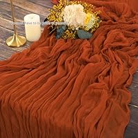 Tafelloper, 10 stuks, terracotta, 300 cm, rustieke gaas, kaasdoek, tafelloper, terracotta, romantische boho, bruiloftstafeldecoratie voor bruiloft, bruidsdouche, verjaardagsfeest, feest (55 x 300 cm