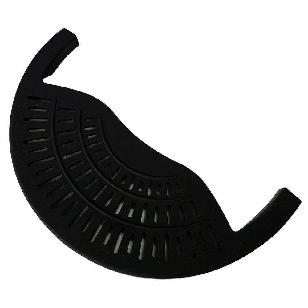 Colador Drenaje Canasta colador Cocina alimento escurridor Aceite Silicona Olla Pan tazón Embudo colador Cocina arroz Lavado colador Gadgets Coladores de Alimentos (Color : Black)