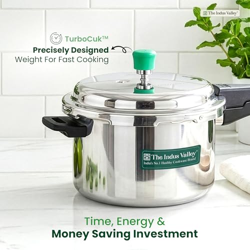 Image of The Indus Valley Triply Stainless Steel 3 litre Pressure Cooker Outer Lid | Induction Friendly | ISI-Certified, Nonstick 3-Layer Body, 100% Pure & Toxin-Free, 5 Years Warranty