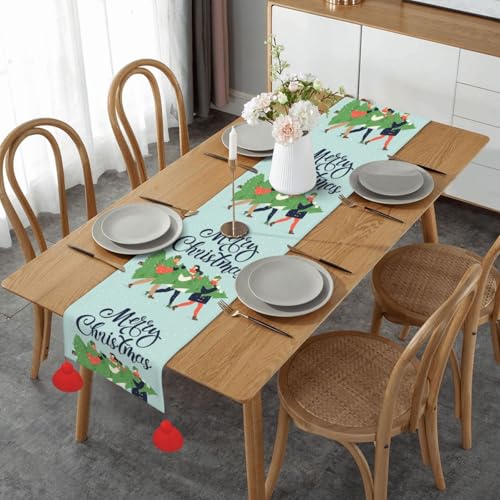 Chemin de table avec pampilles cadeau ideal decoration Noel