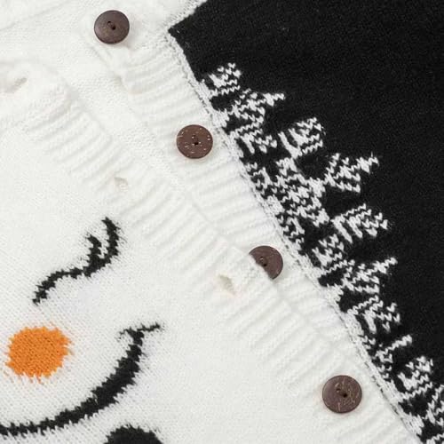 Image of Women's Funny Fall Winter Animal Floral Christmas Tree Long Sleeve Button Knit Cardigan Sweater
