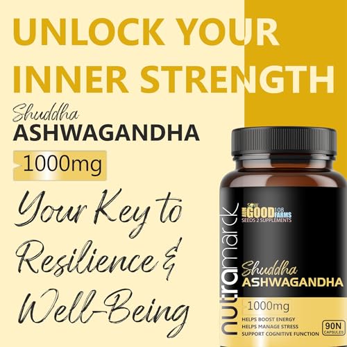 Image of Ashwagandha 1000mg Capsules | 100% Ayurvedic & Pure Extract For Stress Relief | Rejuvenates Mind & Body | Support Strength & Energy | Men & Women (90 Count (Pack of 1))