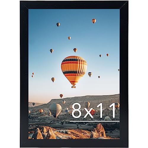 Image of JCJMY 8x11 Picture Frame Black for Wall Hanging or Tabletop- Wall Mounting Horizontally or Vertically, 8 x 11 Wall Gallery Poster Photo Frame for 8 by 11 Photo, Black