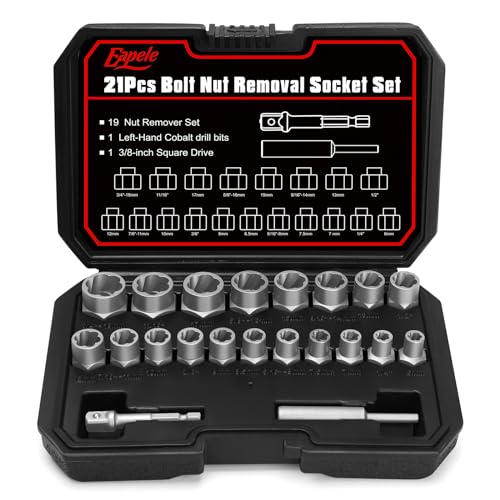 Eapele Bolt Extractor Set, Stripped Nut Remover Twist Socket...