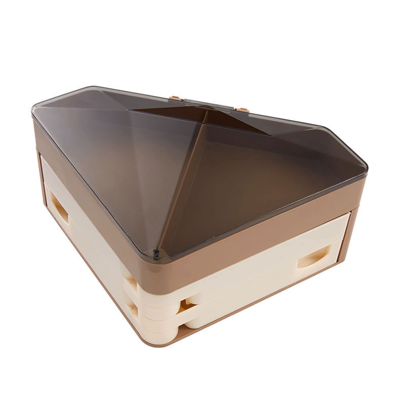 Kalttoy Khaki Diamond-Shaped Dried Fruit Platter Rotatable 3-Layer Snacks Box Candy Nut Serving Container Appetizer Serving Platter Snacks Candy Box