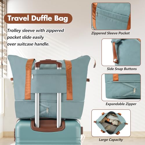 Hardshell Luggage Sets With Bags Lightweight Suitcase Double Spinner Wheels With Tsa Lock,Single Vintage Luggage 28 In,Green4