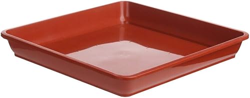 Bandejas de goteo duraderas para plantas bandeja de plástico para macetas suministros de jardín cuadrados para exteriores 101 x 101in rojo