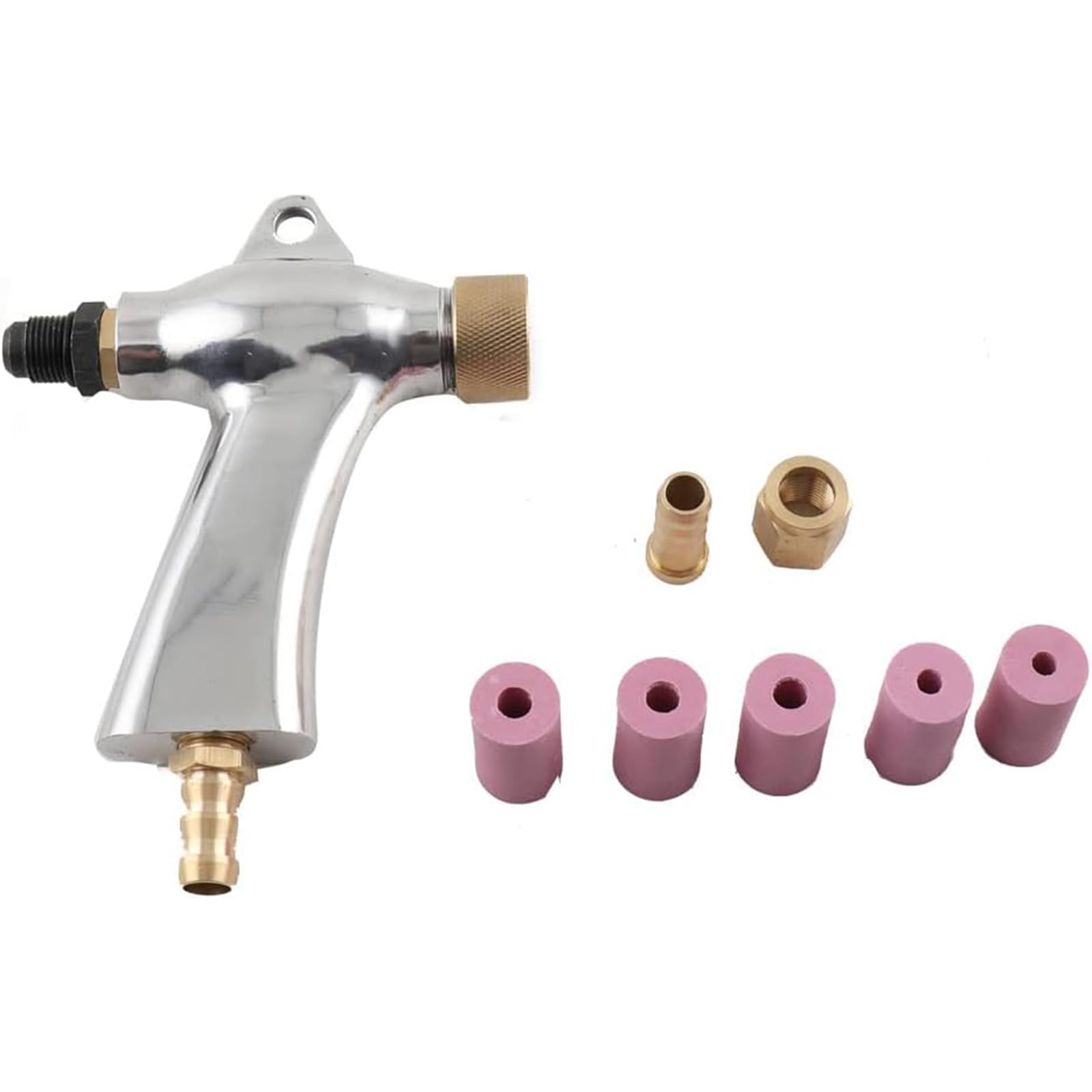 Pistolet Do Piaskowania Stop Aluminium Pneumatyczny Pistolet Do Piaskowania Z 5 Dyszami Ceramicznymi Dla Maszyny Do Piaskowania Części Zestawu Silver,One Size