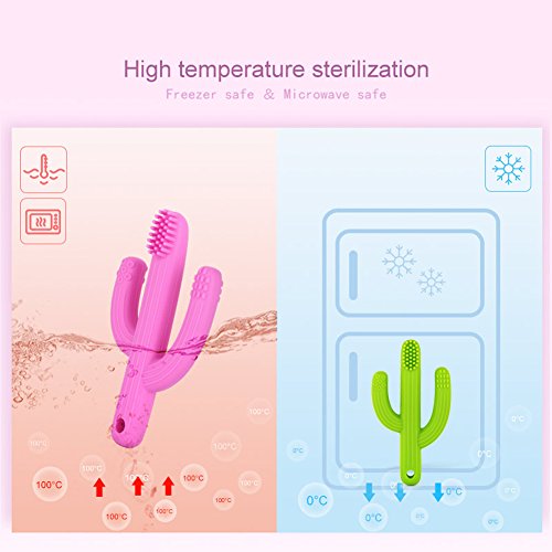 Baby Toothbrush Teether Teething Toothbrush Toys Soft Silicone Bristles For Baby And Infant (2Pcs Blue And Green) #TOP3