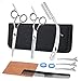URAQT Tijeras de Peluquería Profesional, 11Pcs Juego de Tijeras para el Cabello con Peine de Navaja de Afeitar y Clips, Tijeras Cortar Pelo de Acero Inoxidable para Hombres y Mujeres, Salón y Hogar