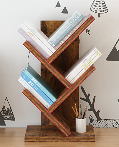 Lydia88 Tree Bookshelf,4-Layer Floor Standing Bookshelf,The Desktop Bookshelf Can Hold Books,Magazines, Cds And Photo Albums,Desktop Organizer,Office Storage Rack Real Wooden Bookshelf thumb #4